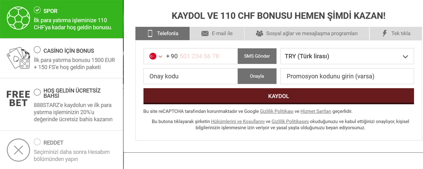 888STARZ Kayıt. 